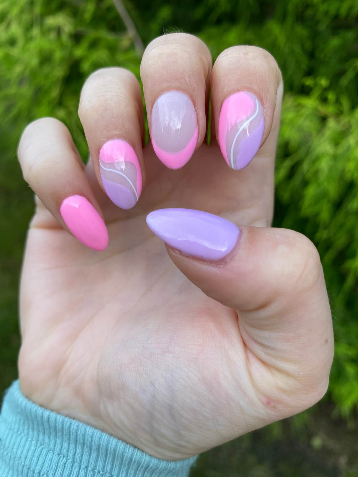 pink and purple nails design