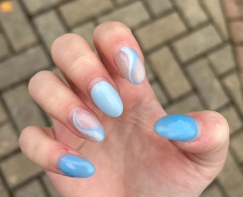 Different Shades Of Blue Nails Design