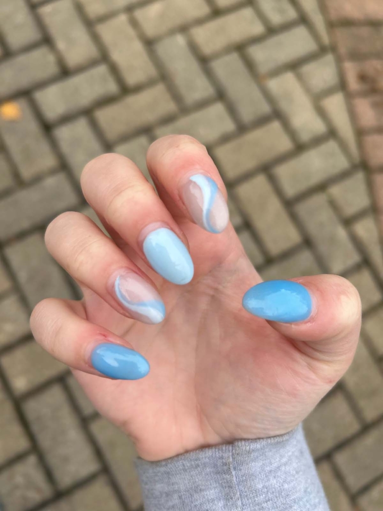 Different Shades Of Blue Nails Design