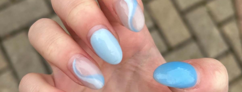 Different Shades Of Blue Nails Design