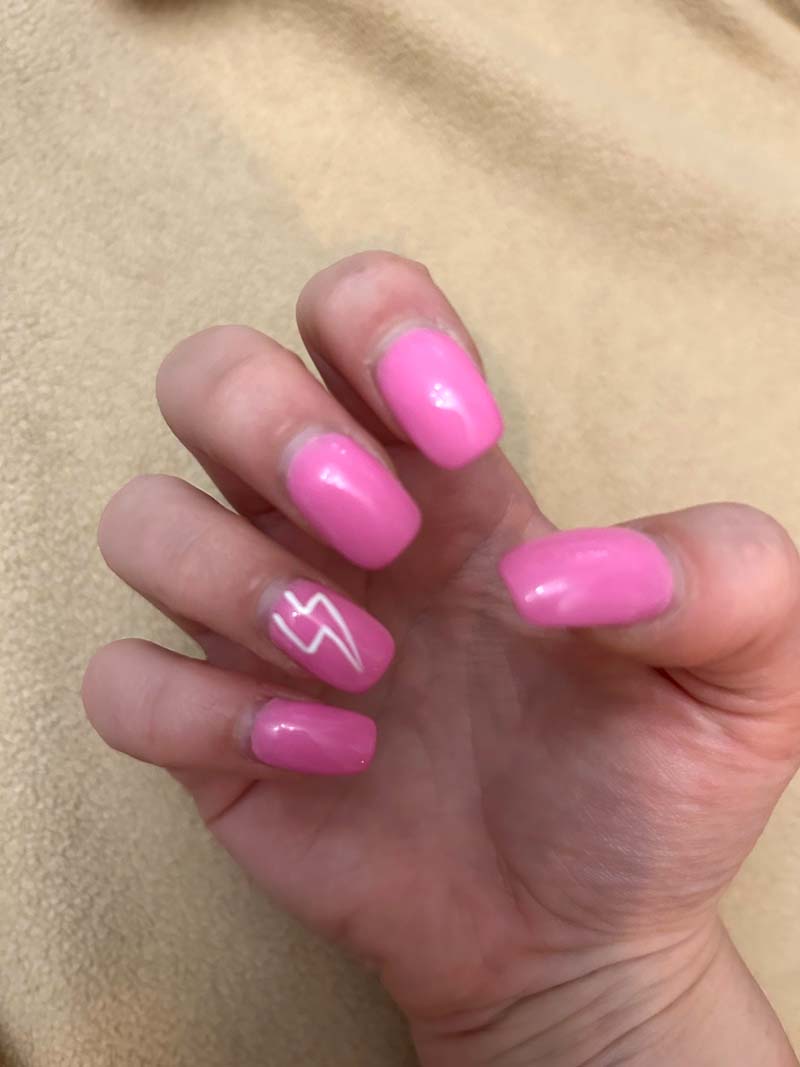 Hot Pink Lightning Bolt DIY Manicure