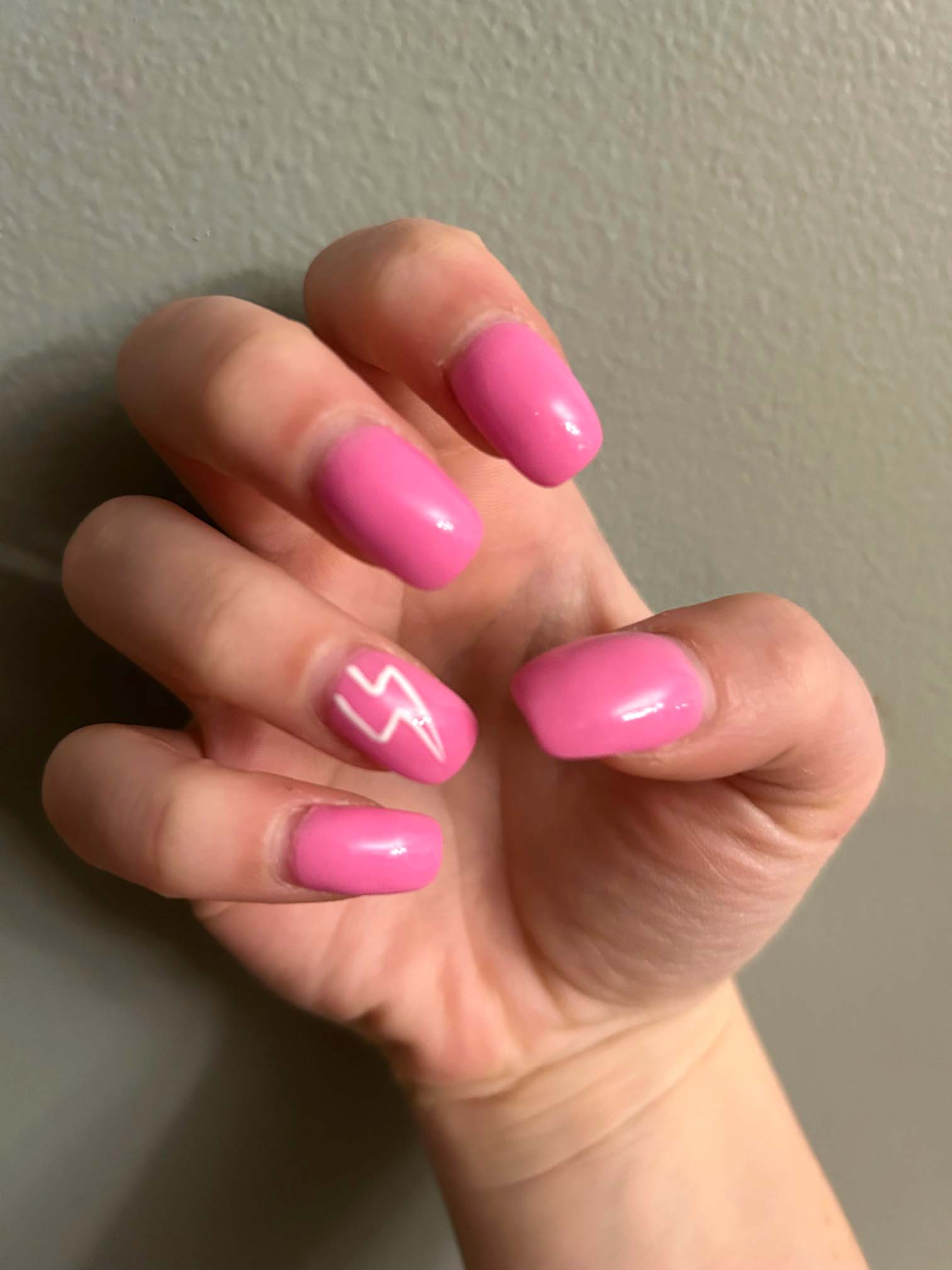 How To Do Hot Pink Lightning Bolt Nails Design Tutorial