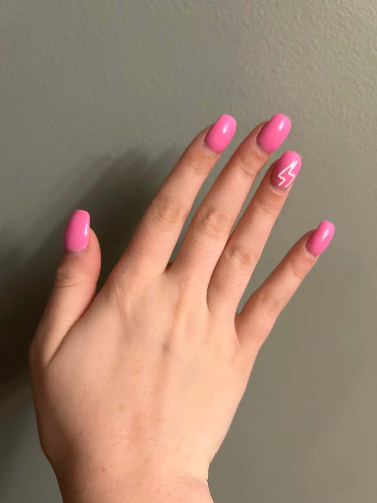 Hot Pink Lightning Bolt Nails Design Ideas