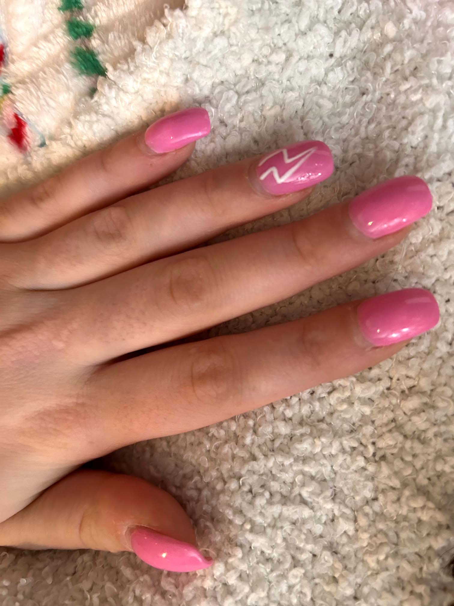 Hot Pink Lightning Bolt Nails Design Tutorial