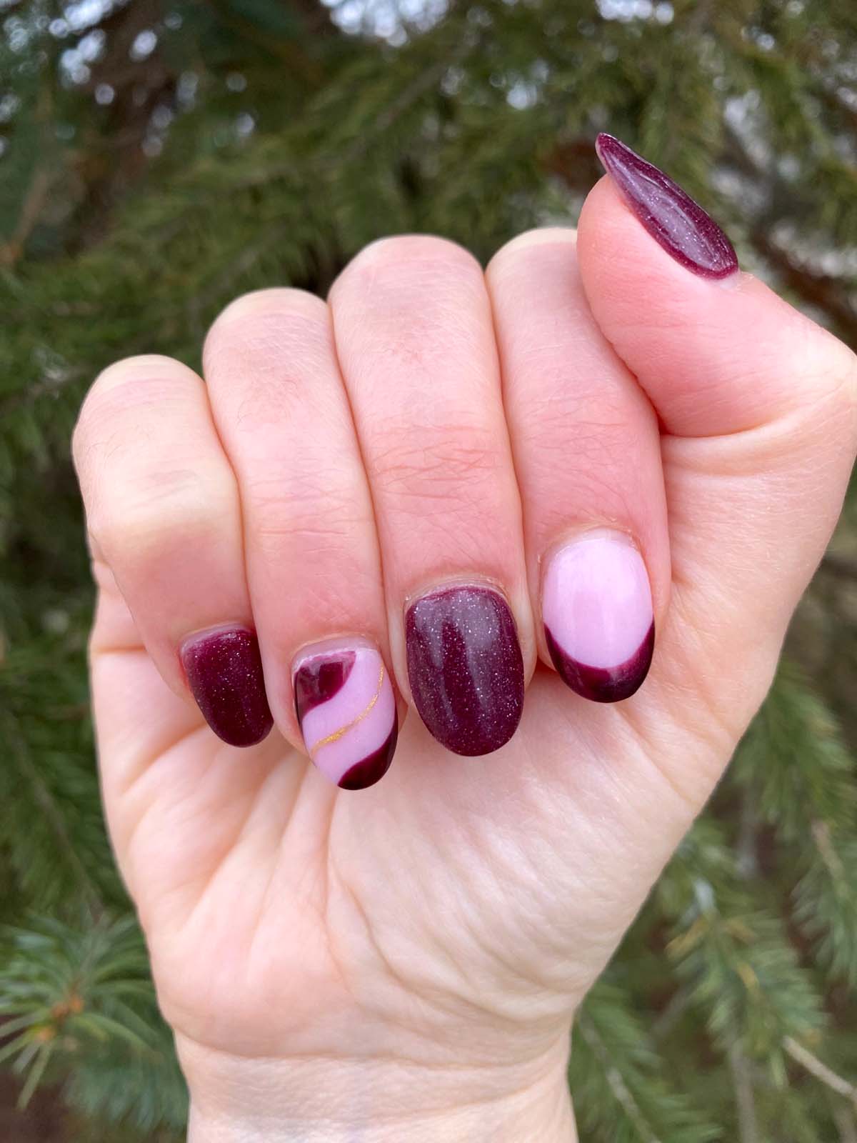 Wine red nails holiday nails