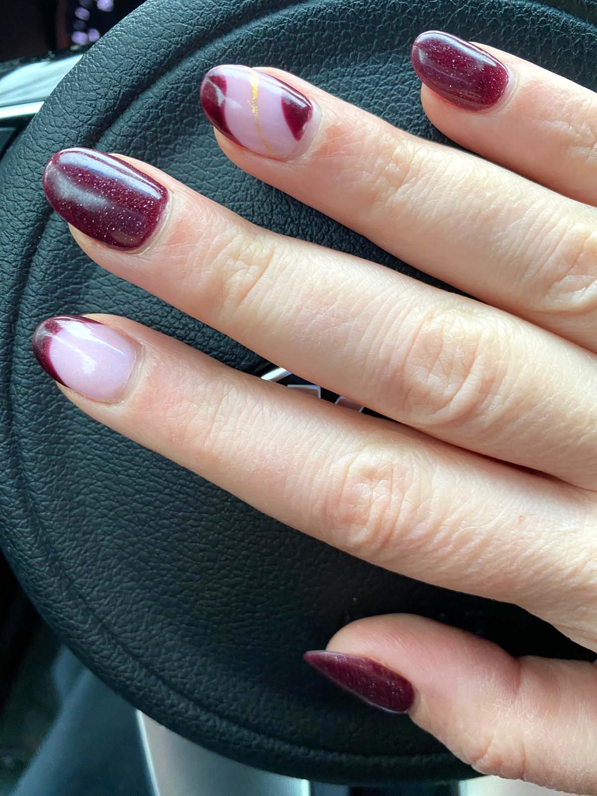 burgundy Fall nails