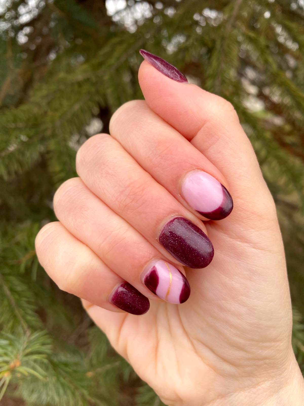 Burgundy Dark Red Nails Design