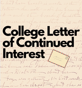 Letter Of Continued Interest For College