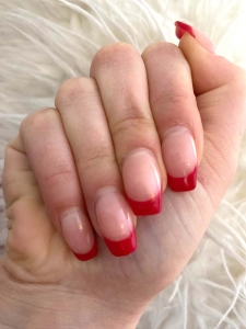 Red French Tip Nails