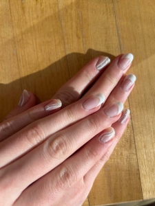 White French Tip Nails With Design