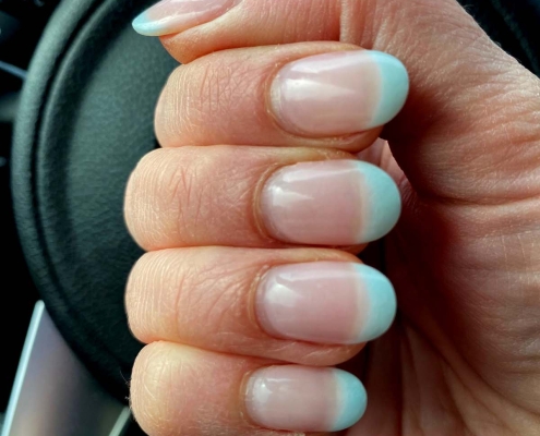 Blue nails French tips
