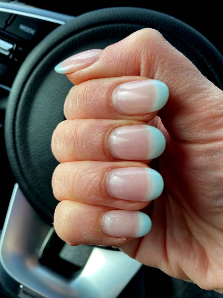 Blue nails French tips