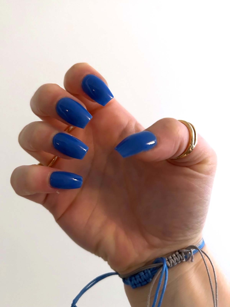 Cute Fall Nails To Help You Get Ready for Autumn Manicure : Blue Nails with  Gold Foil