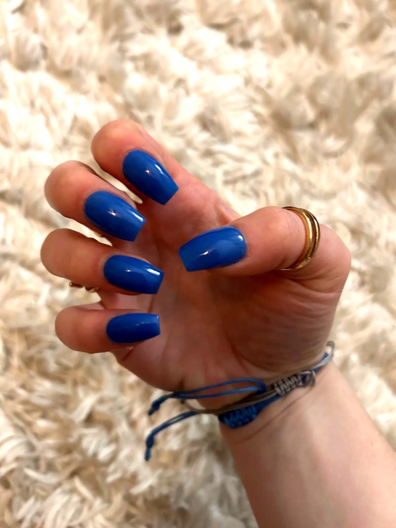 Coffin blue nails dark