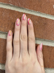 Pink And Gold Nails Design