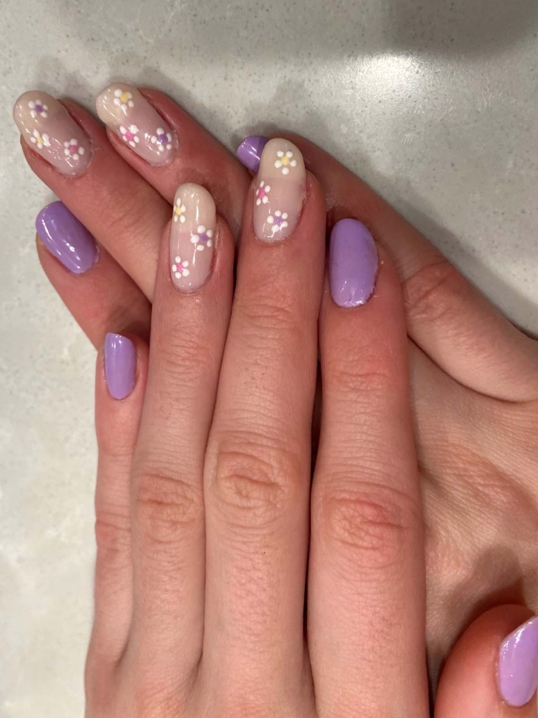 Purple summer spring nails