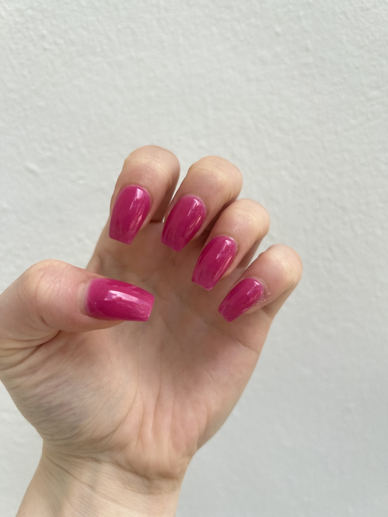 Coffin pink nails