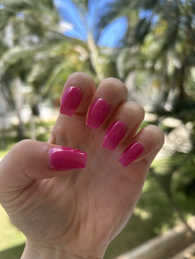 Hot pink nails