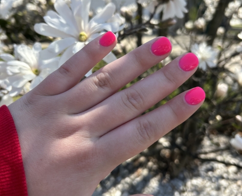 Adorable Hot pink nails