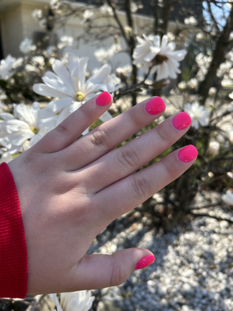 Adorable Hot pink nails