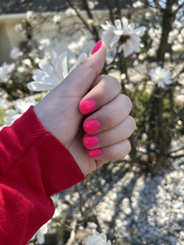 Hot pink nails