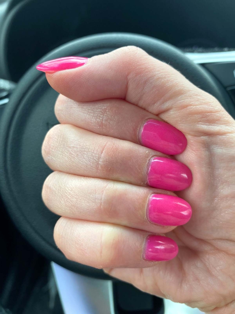 Pink colored nails