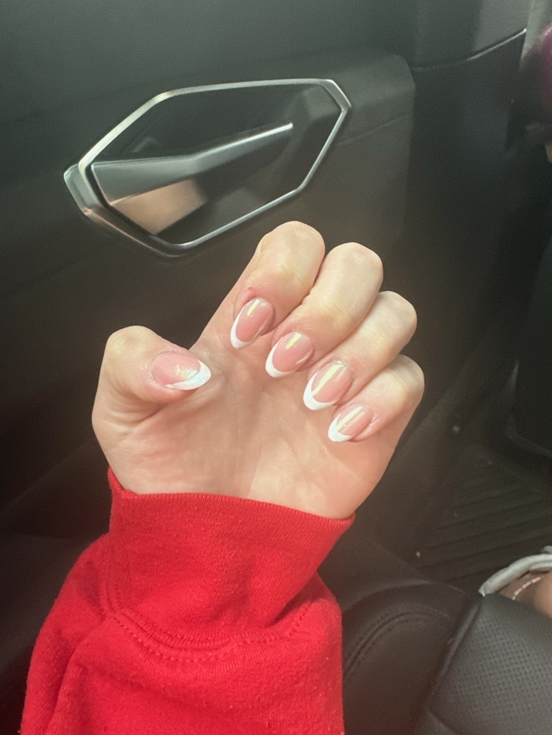French tip nails chrome 