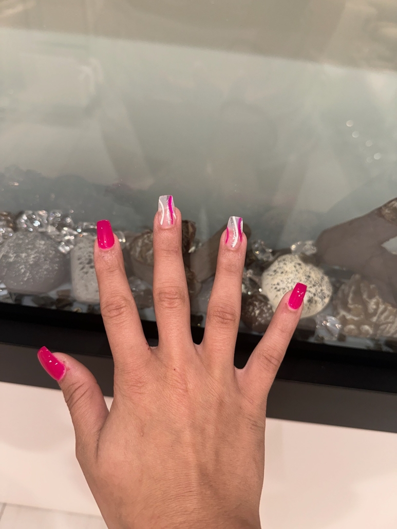 Cute pink coffin nails