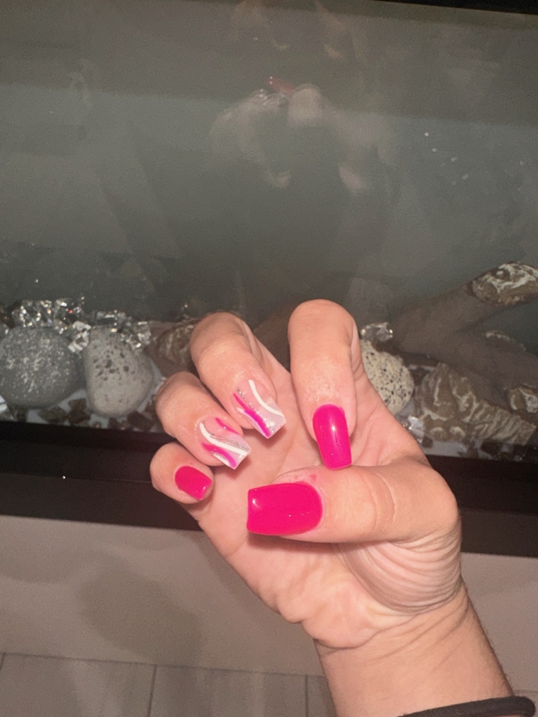 Hot pink nails