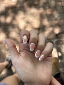 Chrome French Tip Nails