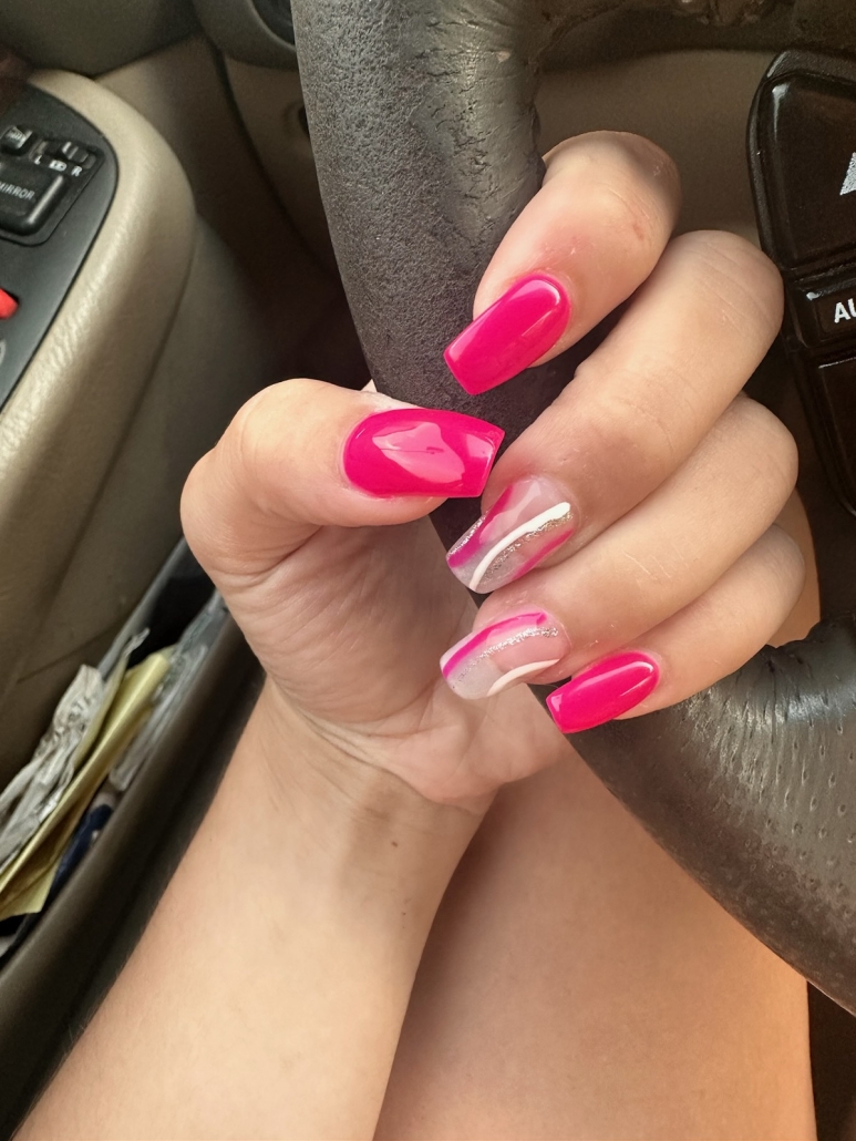 Hot pink summer nails