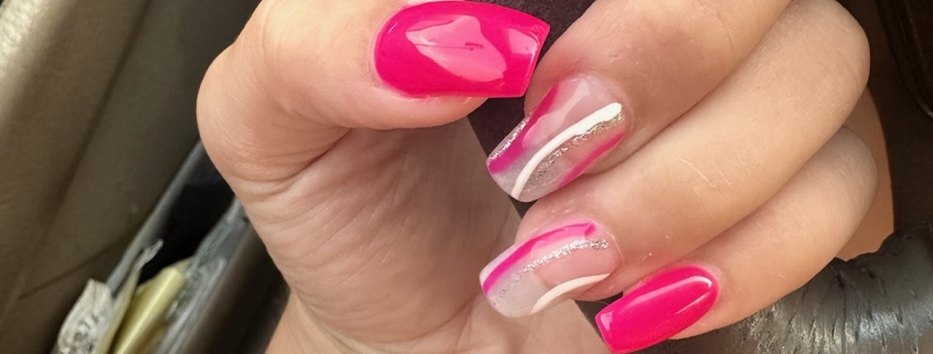 Hot pink summer nails