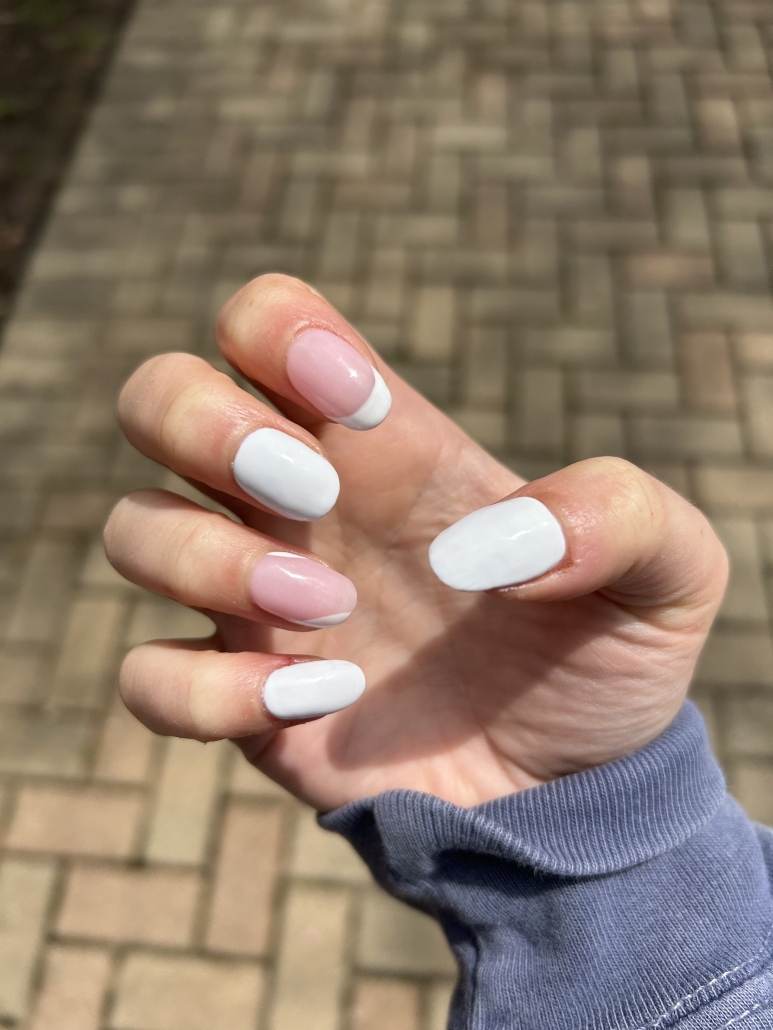 White nail design