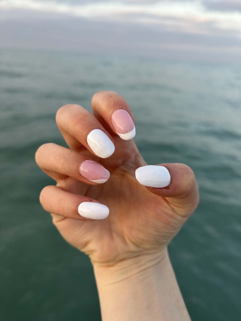 Short white nail design