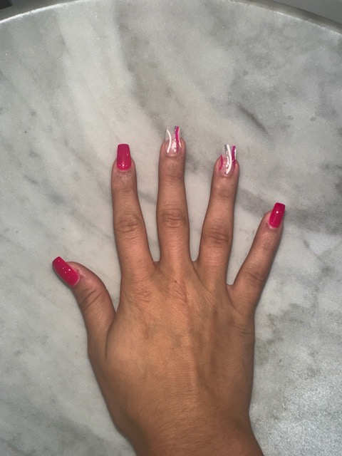 Hot pink coffin nails
