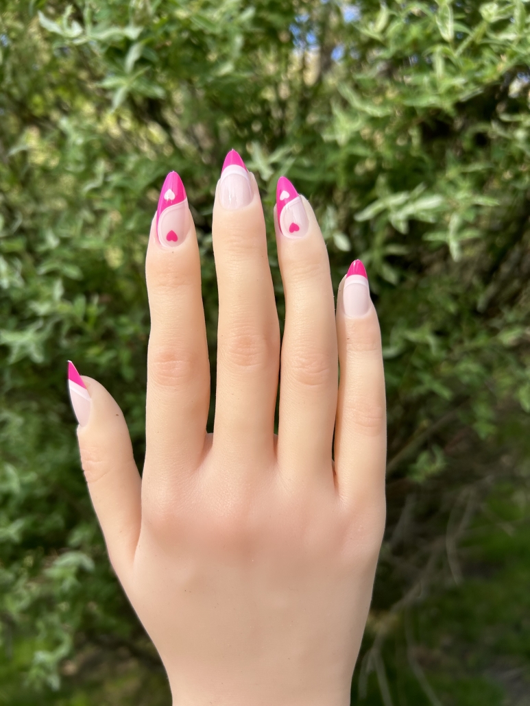 Valentine pink nails