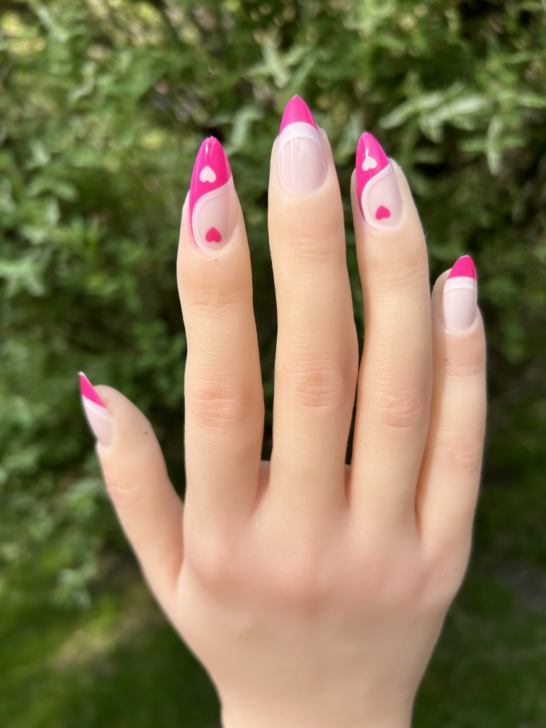 Hot pink nails 