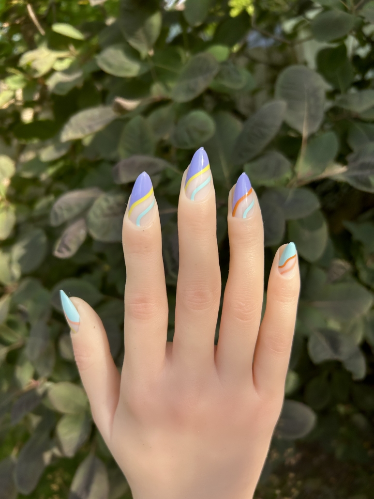 Abstract swirl nail designs