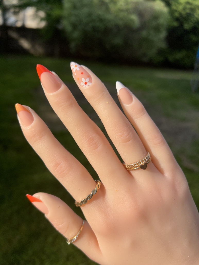 Orange French tips