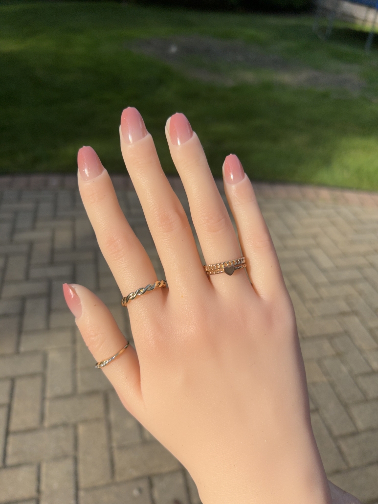 Pink to white ombre nails