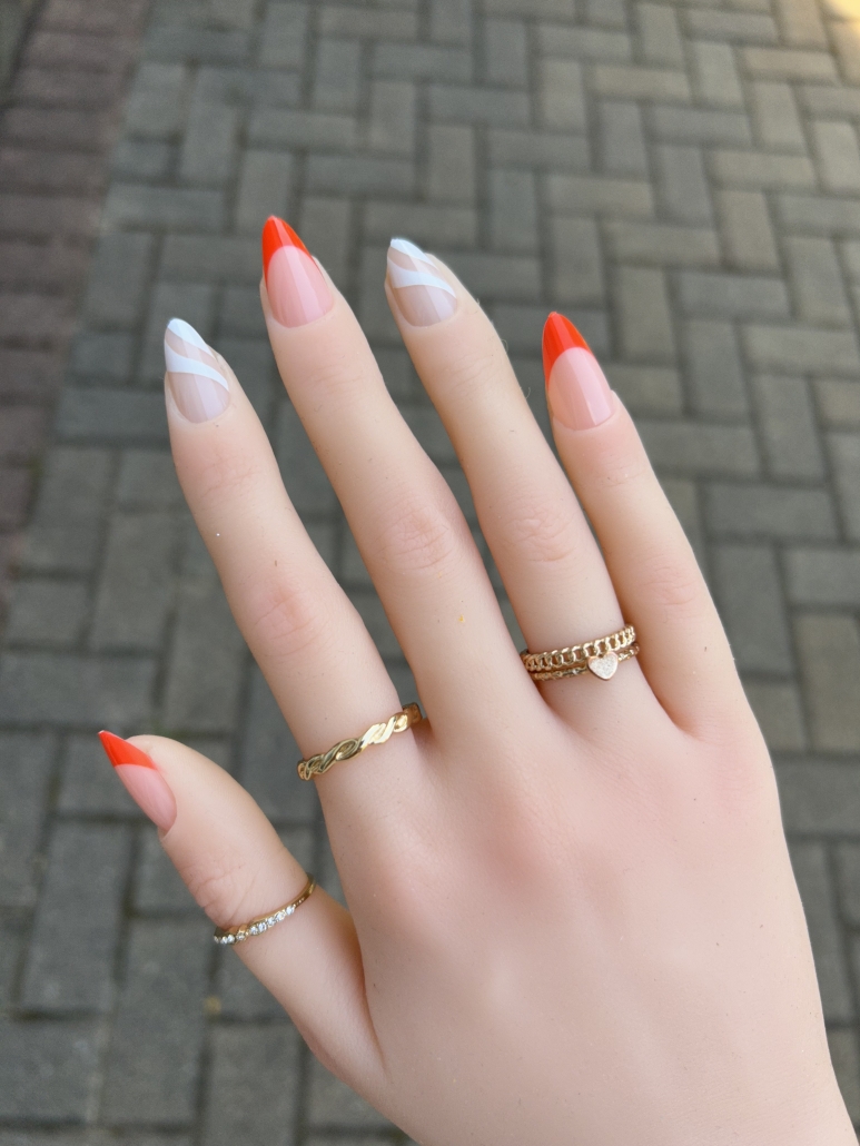 Bright orange nails