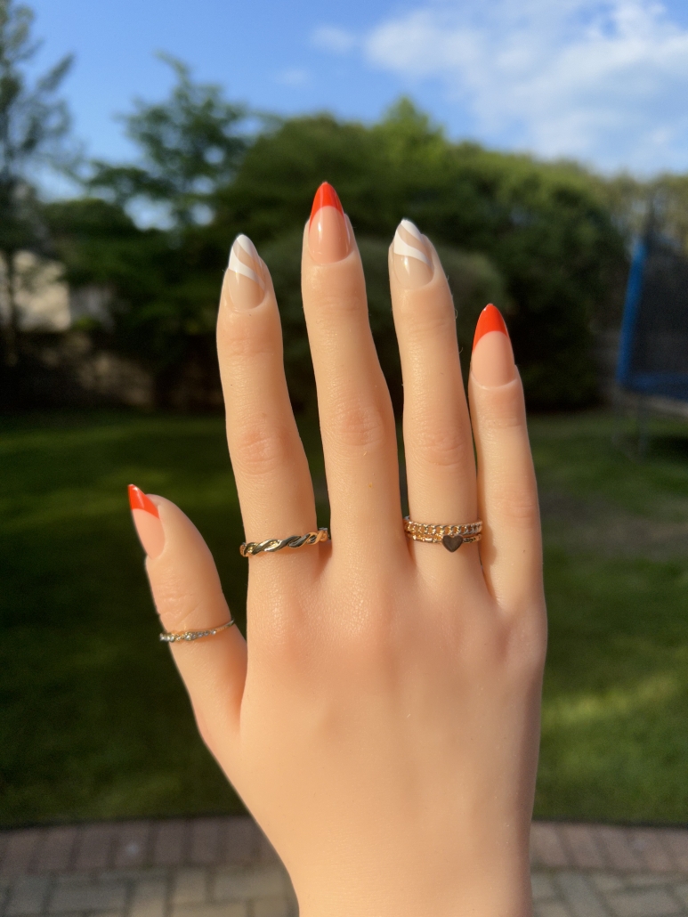 Orange French tips